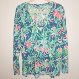 Lilly Pulitzer Etta V-Neck Long Sleeve Top